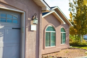 Exterior stucco siding of a home